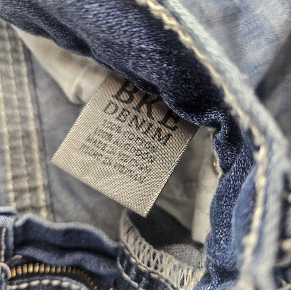BKE Aiden 33R Distressed Bootcut Jeans Blue - Picture 6 of 8